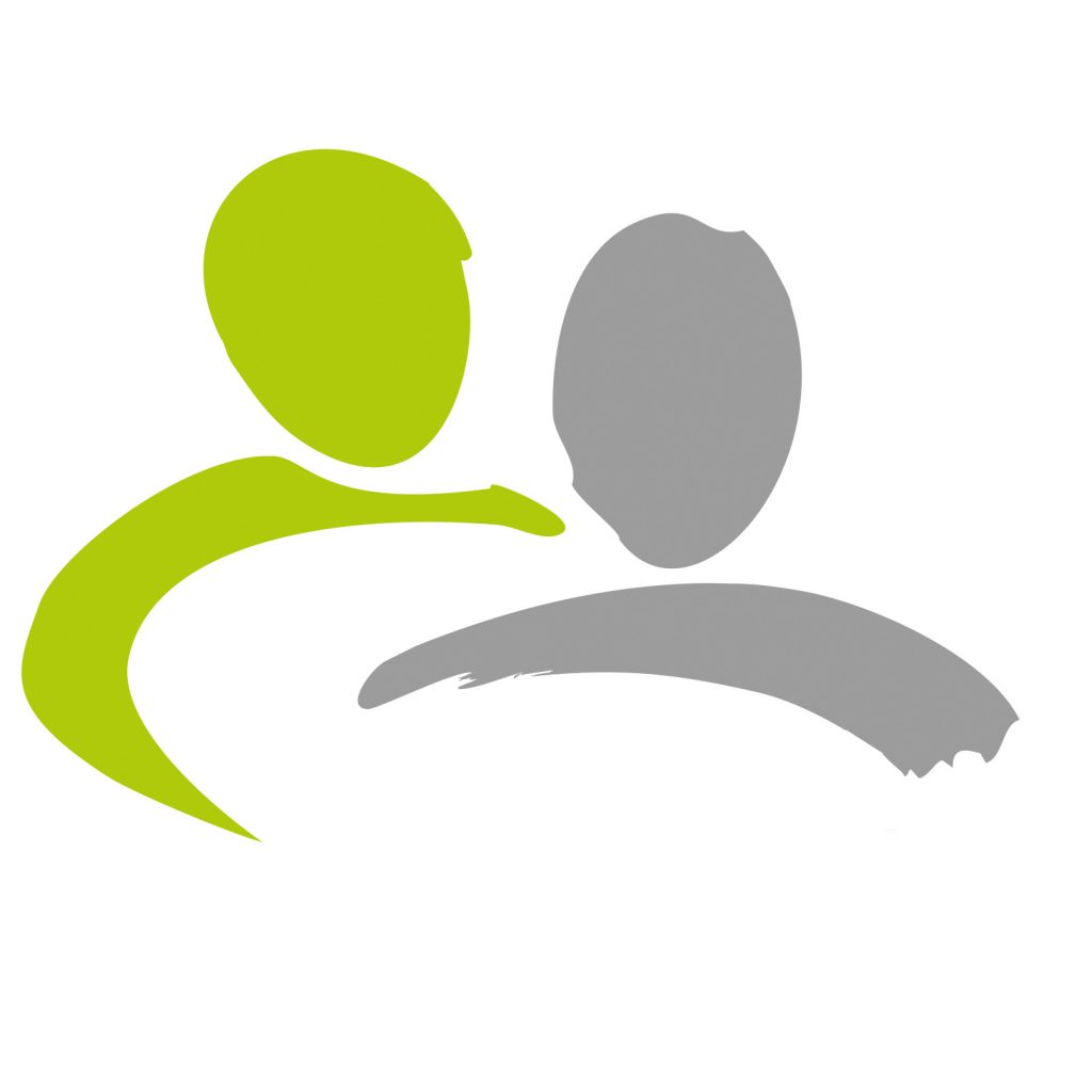 Abstrakte Darstellung von zwei Personen Logo